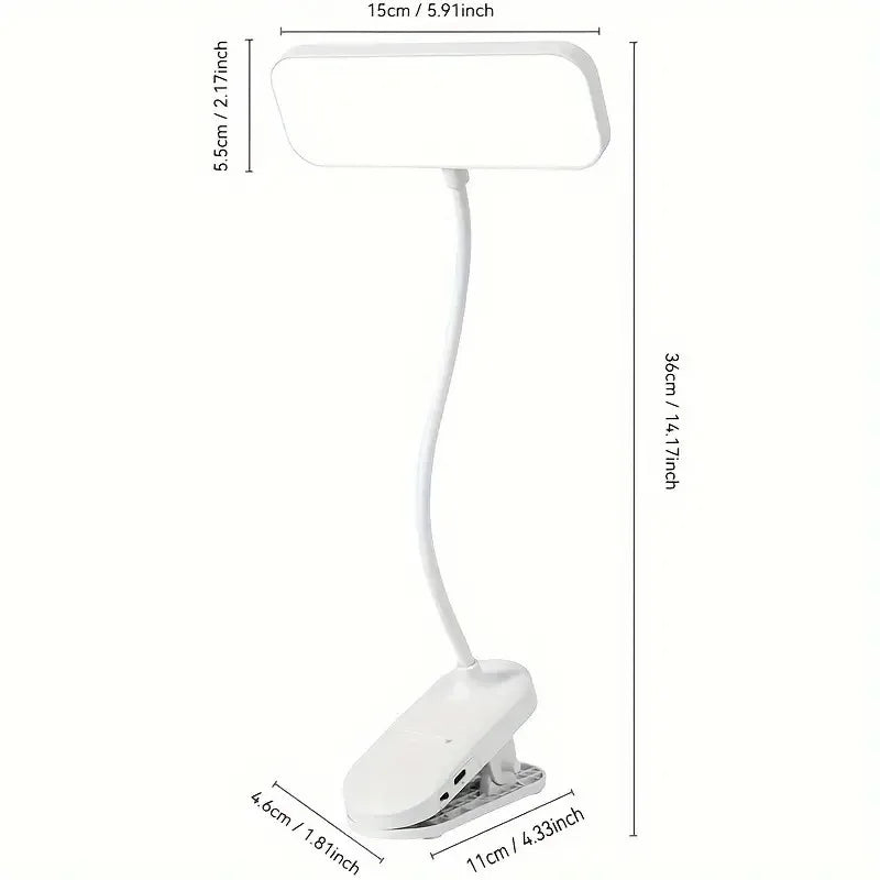 Lampe de Bureau LED Rechargeable USB Clip-on