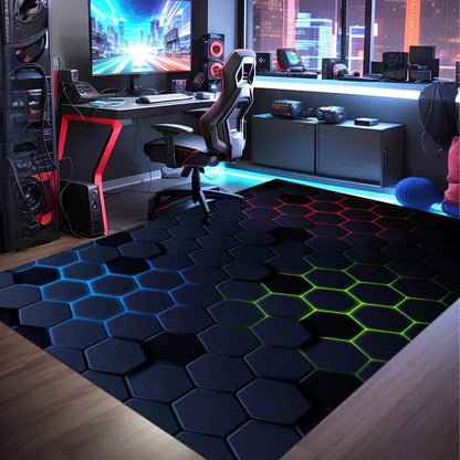 Tapis de Jeu Gamer Sol Geometrique Coloré