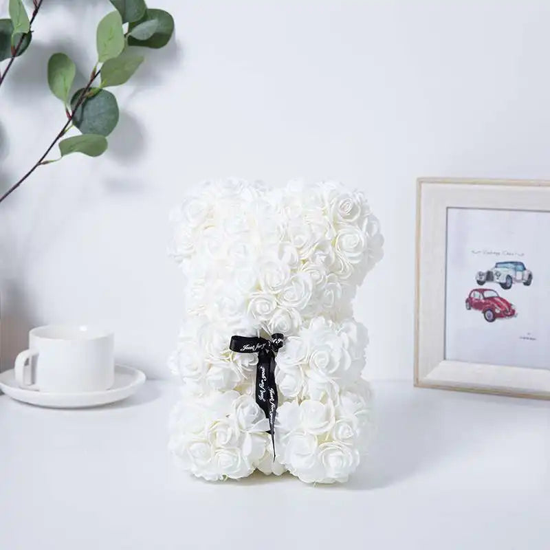 Ours en Rose Éternelle 25 cm Cadeau Romantique — vue 6