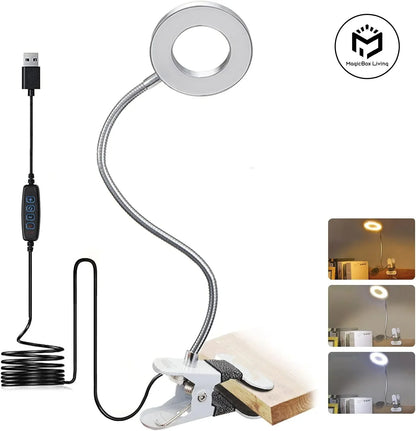 Lampe de Bureau LED 48 LEDs Flexible avec Pinces