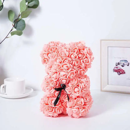 Ours en Rose Éternelle 25 cm Cadeau Romantique — vue 8