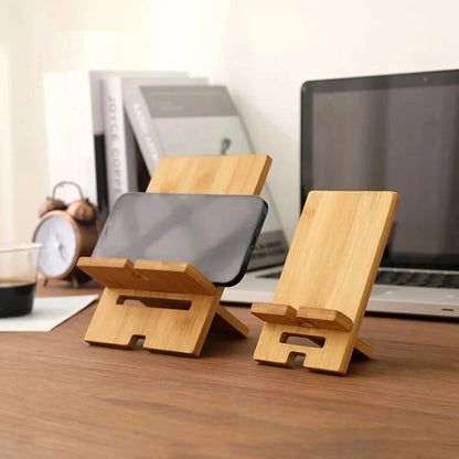 Support Telephone Bureau en Bambou Pratique