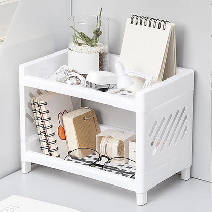 Rangement de Bureau Double Couche Blanc