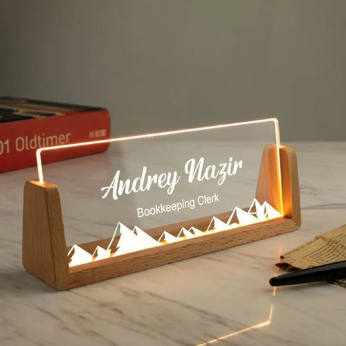 Plaque de Nom Personnalisable Lumineuse Bureau